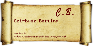 Czirbusz Bettina névjegykártya
